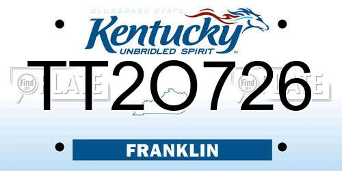 TT2O726 Kentucky License Plate