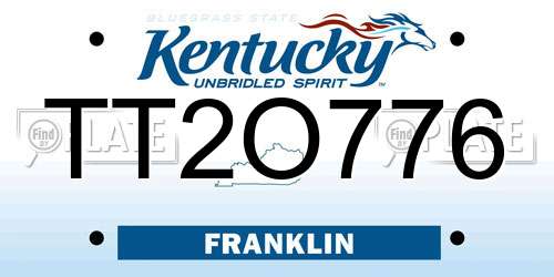 TT2O776 Kentucky License Plate