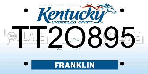 TT2O895 Kentucky License Plate