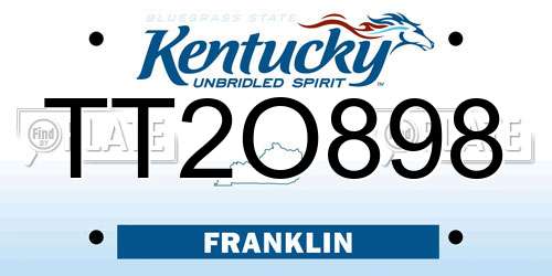TT2O898 Kentucky License Plate