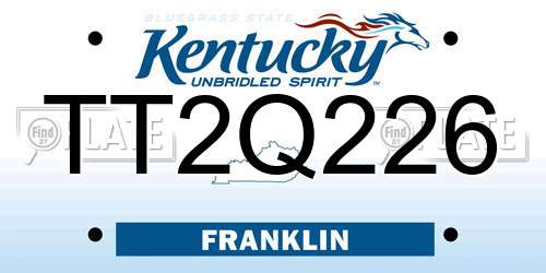 TT2Q226 Kentucky License Plate