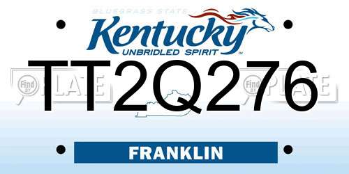 TT2Q276 Kentucky License Plate