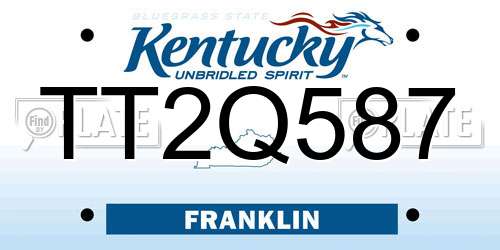 TT2Q587 Kentucky License Plate