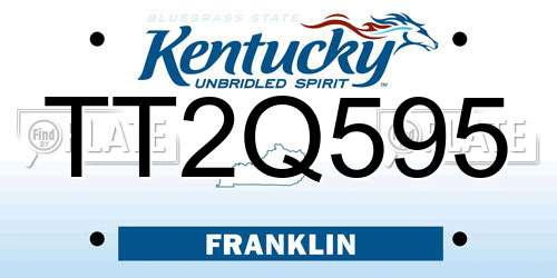 TT2Q595 Kentucky License Plate