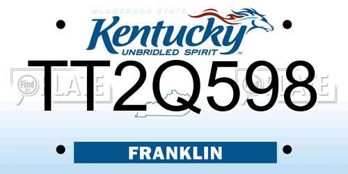 TT2Q598 Kentucky License Plate