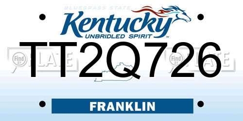 TT2Q726 Kentucky License Plate