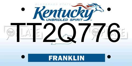 TT2Q776 Kentucky License Plate