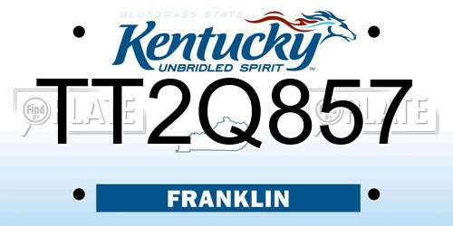 TT2Q857 Kentucky License Plate