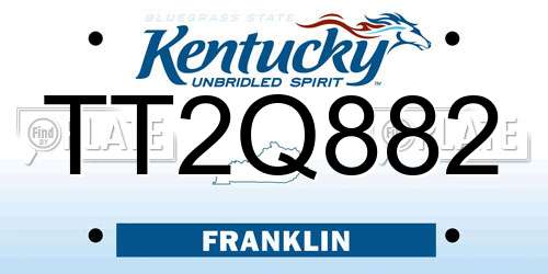 TT2Q882 Kentucky License Plate