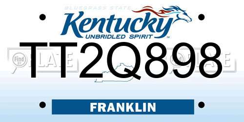 TT2Q898 Kentucky License Plate