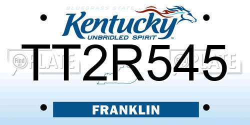 TT2R545 Kentucky License Plate