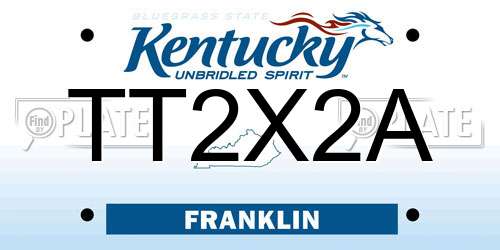 TT2X2A Kentucky License Plate