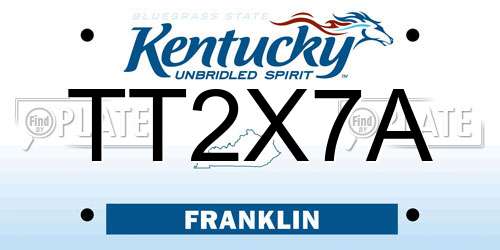 TT2X7A Kentucky License Plate