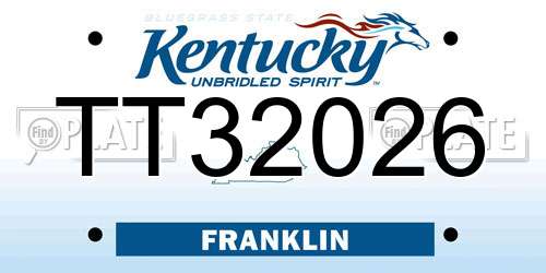 TT32026 Kentucky License Plate