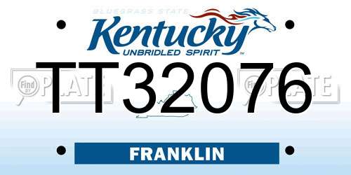 TT32076 Kentucky License Plate
