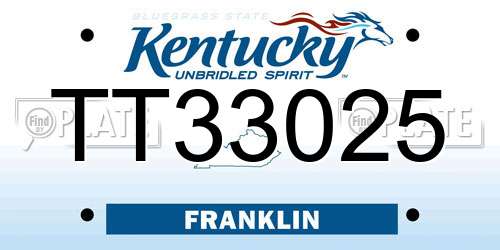 TT33025 Kentucky License Plate