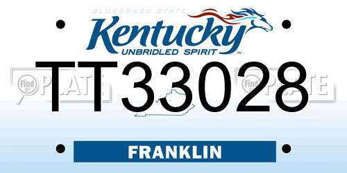 TT33028 Kentucky License Plate