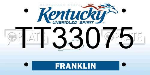 TT33075 Kentucky License Plate
