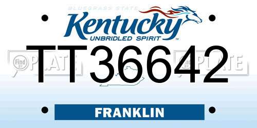 TT36642 Kentucky License Plate