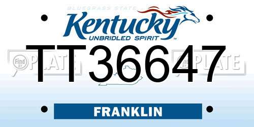 TT36647 Kentucky License Plate