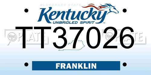 TT37026 Kentucky License Plate