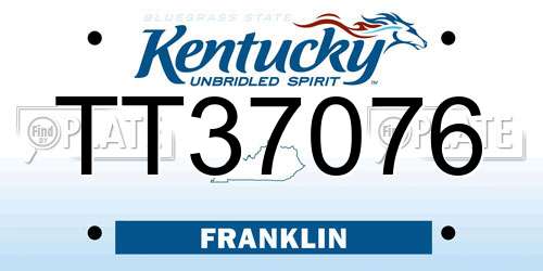 TT37076 Kentucky License Plate