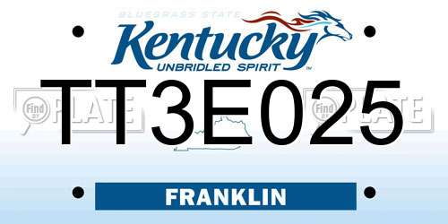 TT3E025 Kentucky License Plate