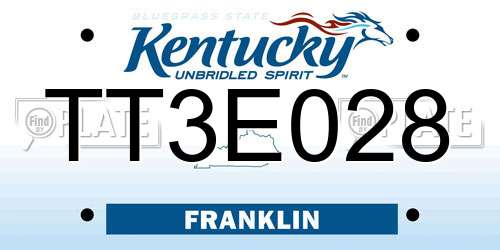 TT3E028 Kentucky License Plate