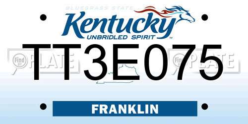 TT3E075 Kentucky License Plate