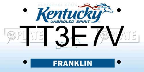 TT3E7V Kentucky License Plate