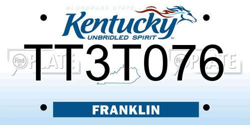 TT3T076 Kentucky License Plate