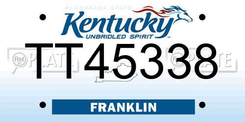 TT45338 Kentucky License Plate