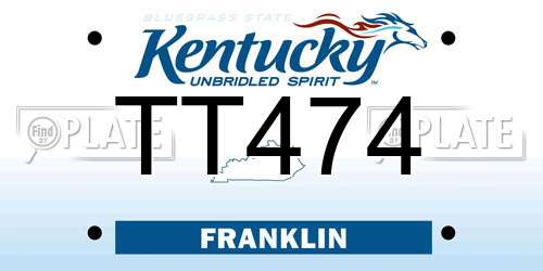 TT474 Kentucky License Plate