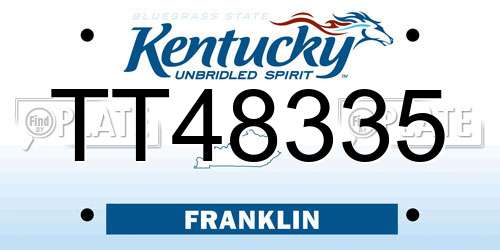 TT48335 Kentucky License Plate