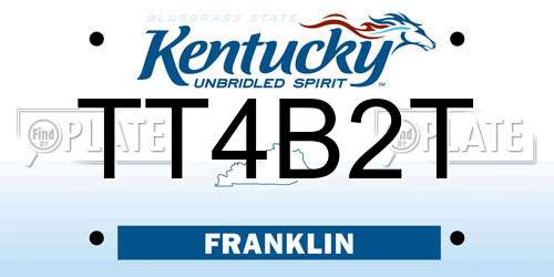 TT4B2T Kentucky License Plate
