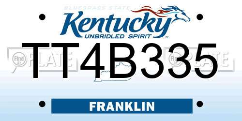TT4B335 Kentucky License Plate