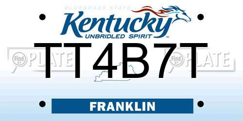 TT4B7T Kentucky License Plate