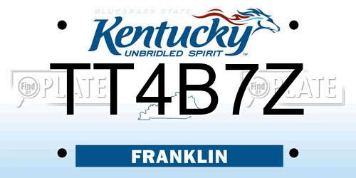 TT4B7Z Kentucky License Plate