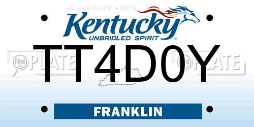 TT4D0Y Kentucky License Plate