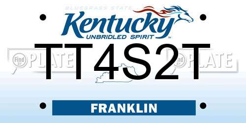 TT4S2T Kentucky License Plate