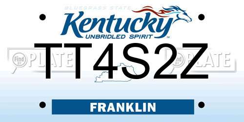 TT4S2Z Kentucky License Plate
