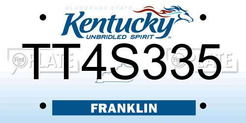TT4S335 Kentucky License Plate