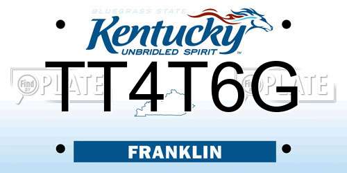 TT4T6G Kentucky License Plate