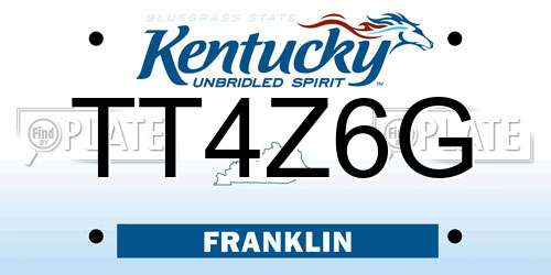TT4Z6G Kentucky License Plate