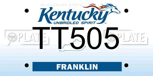 TT505 Kentucky License Plate