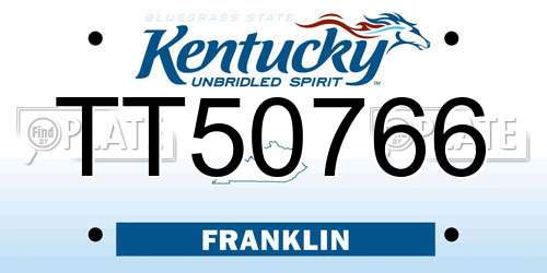 TT50766 Kentucky License Plate