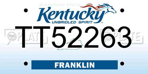 TT52263 Kentucky License Plate