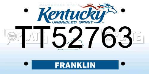 TT52763 Kentucky License Plate