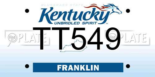 TT549 Kentucky License Plate