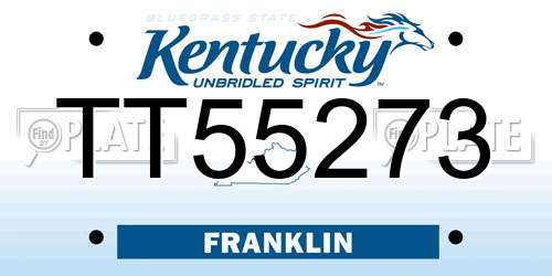 TT55273 Kentucky License Plate